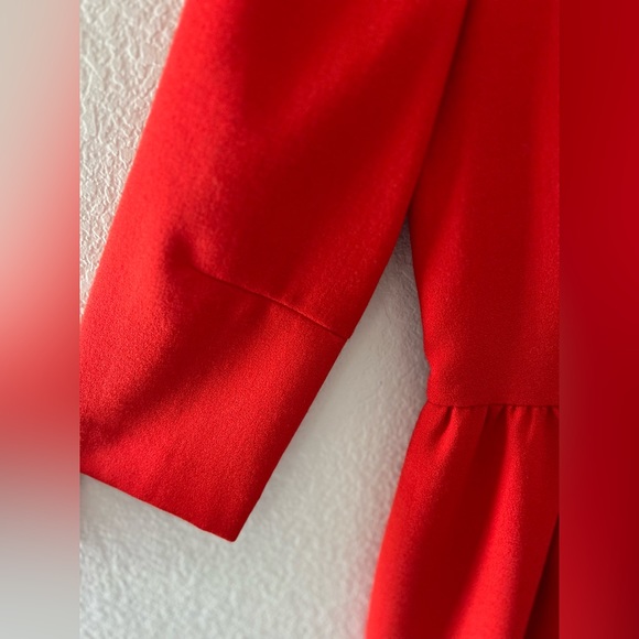 J Crew Anytime Dress | Red Wool Blend | 3/4 Sleeve Sheath Dress - Picture 3 of 4